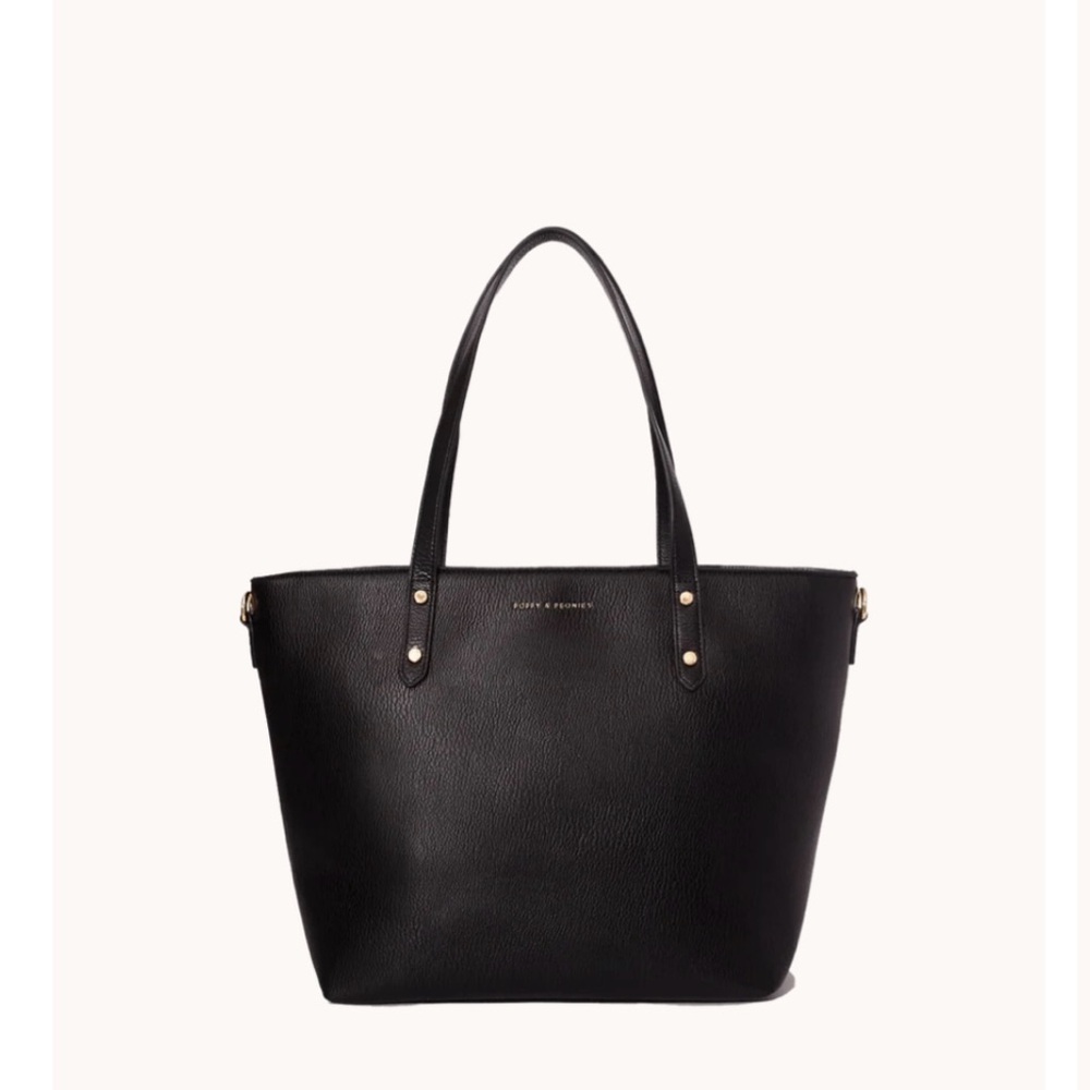 Poppy & Peonies Go-Getter Tote – Black | NWOT